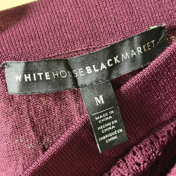 White House Black Market Plum Crochet Pencil Skirt - Picture 5 of 6